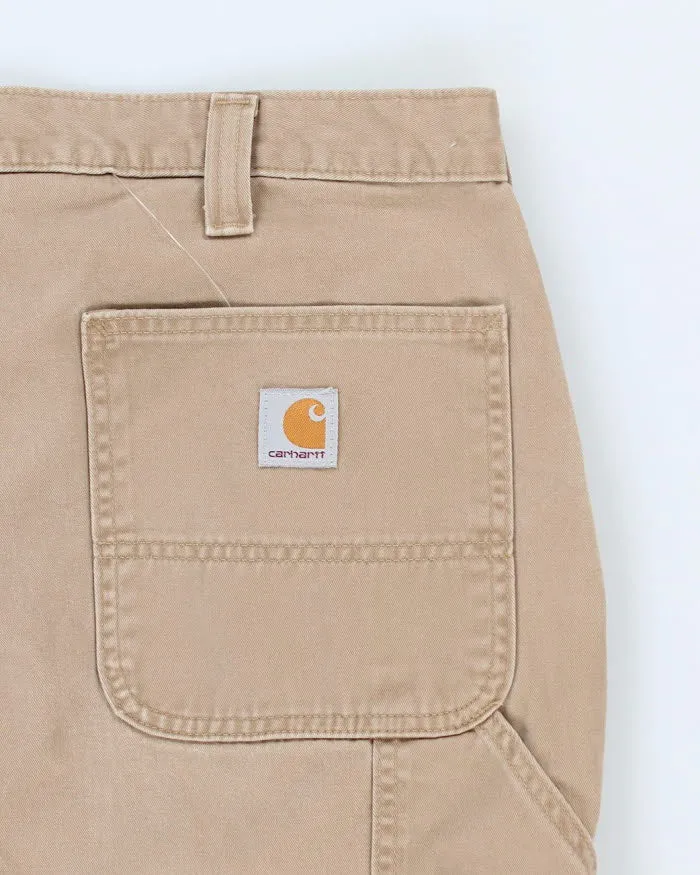 00s Carhartt Beige Carpenter Workwear Trousers - W36 L32