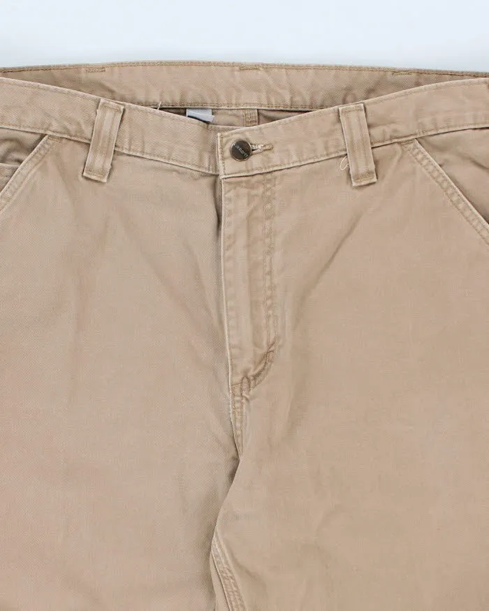 00s Carhartt Beige Carpenter Workwear Trousers - W36 L32