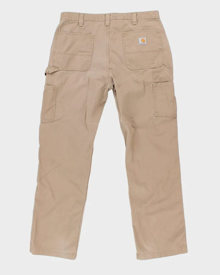 00s Carhartt Beige Carpenter Workwear Trousers - W36 L32