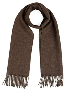 100% Pure Baby Alpaca Wool Scarf, Solid Natural Dye-free Colors (Dark Brown Heather)