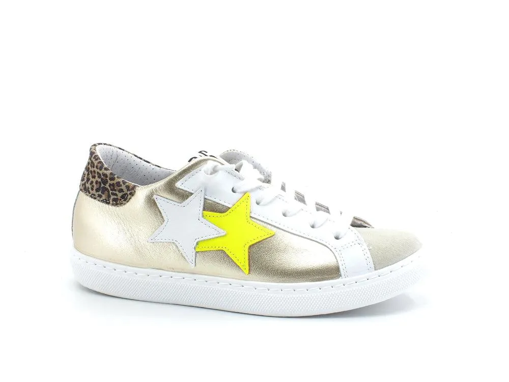 2STAR Sneaker Low Retro Geo Gold White Grey 2SD3409