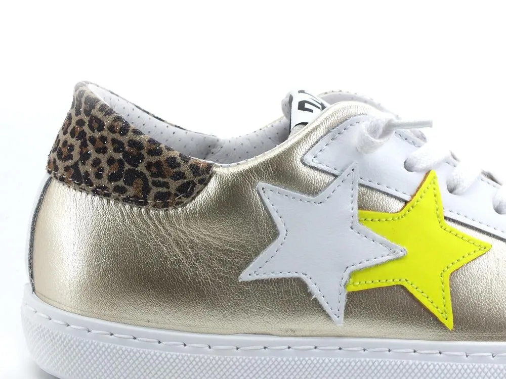 2STAR Sneaker Low Retro Geo Gold White Grey 2SD3409