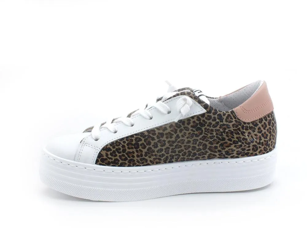 2STAR Sneaker Queen Low Platform Leopard White Pink 2SD3442