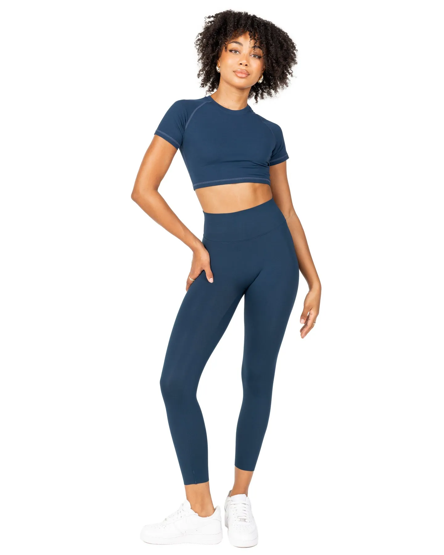 7/8 Aura Bonded Leggings - Navy