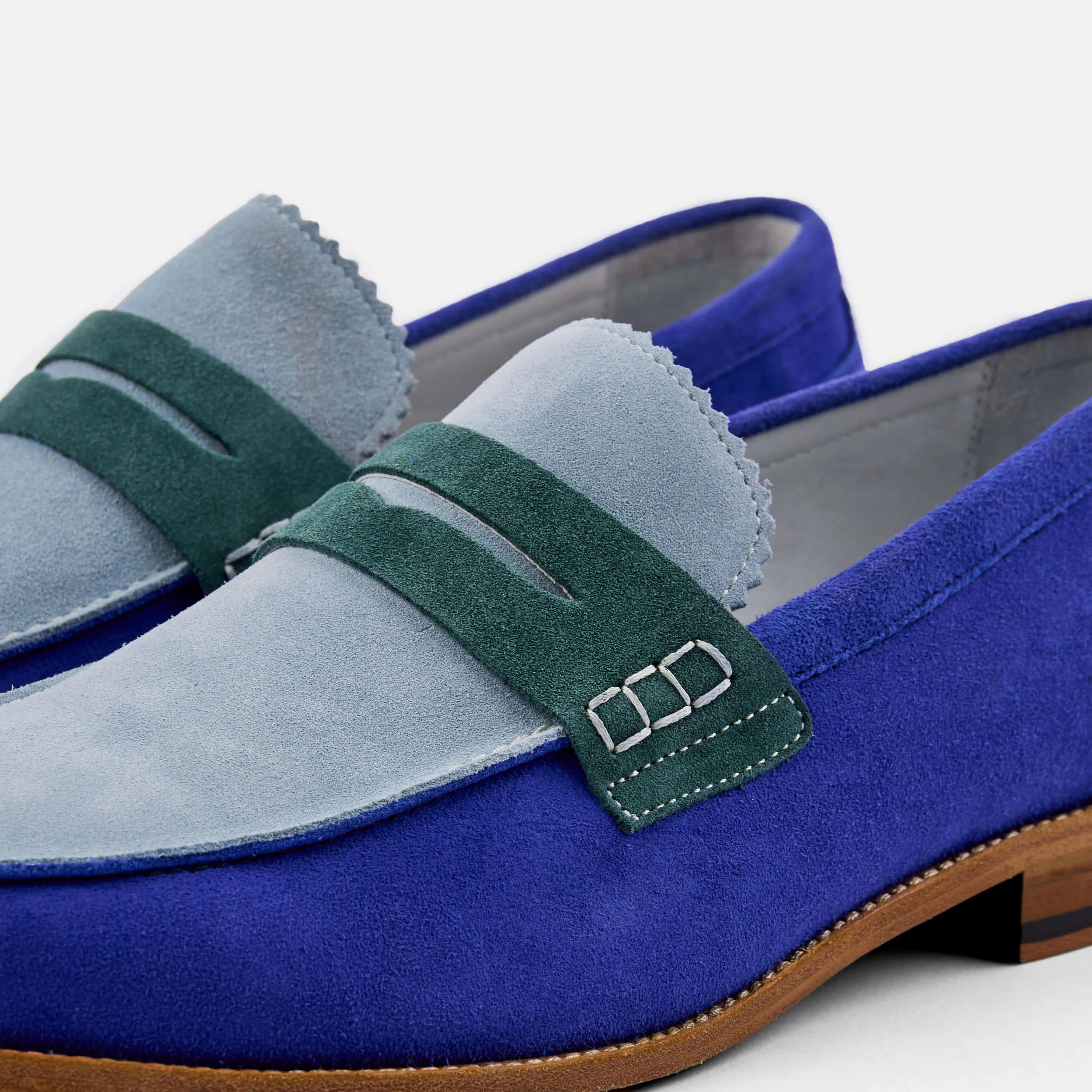 Abe Royal Blue Suede Penny Loafers