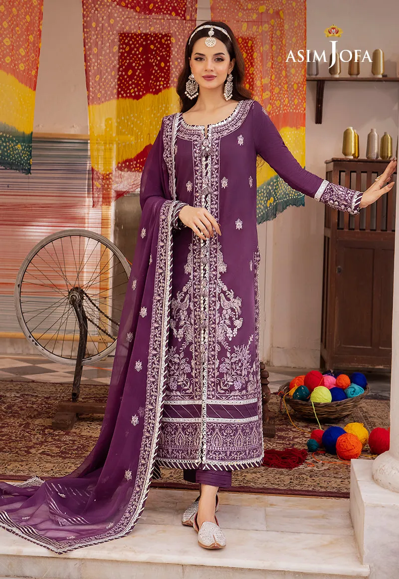 Abresham by Asim Jofa Embroidery Lawn Silk Unstitched 3Pc Suit AJAB-08