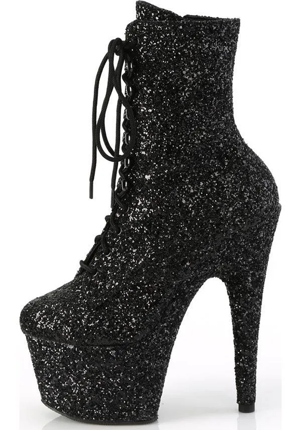 ADORE-1020GWR [Black Glitter] | PLATFORM BOOTS [PREORDER]