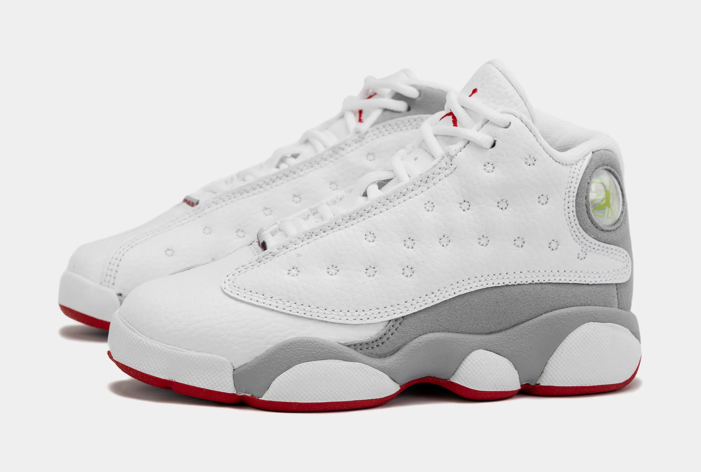 Air Jordan 13 Retro Wolf Grey Preschool Lifestyle Shoes (White/Grey) Free Shipping