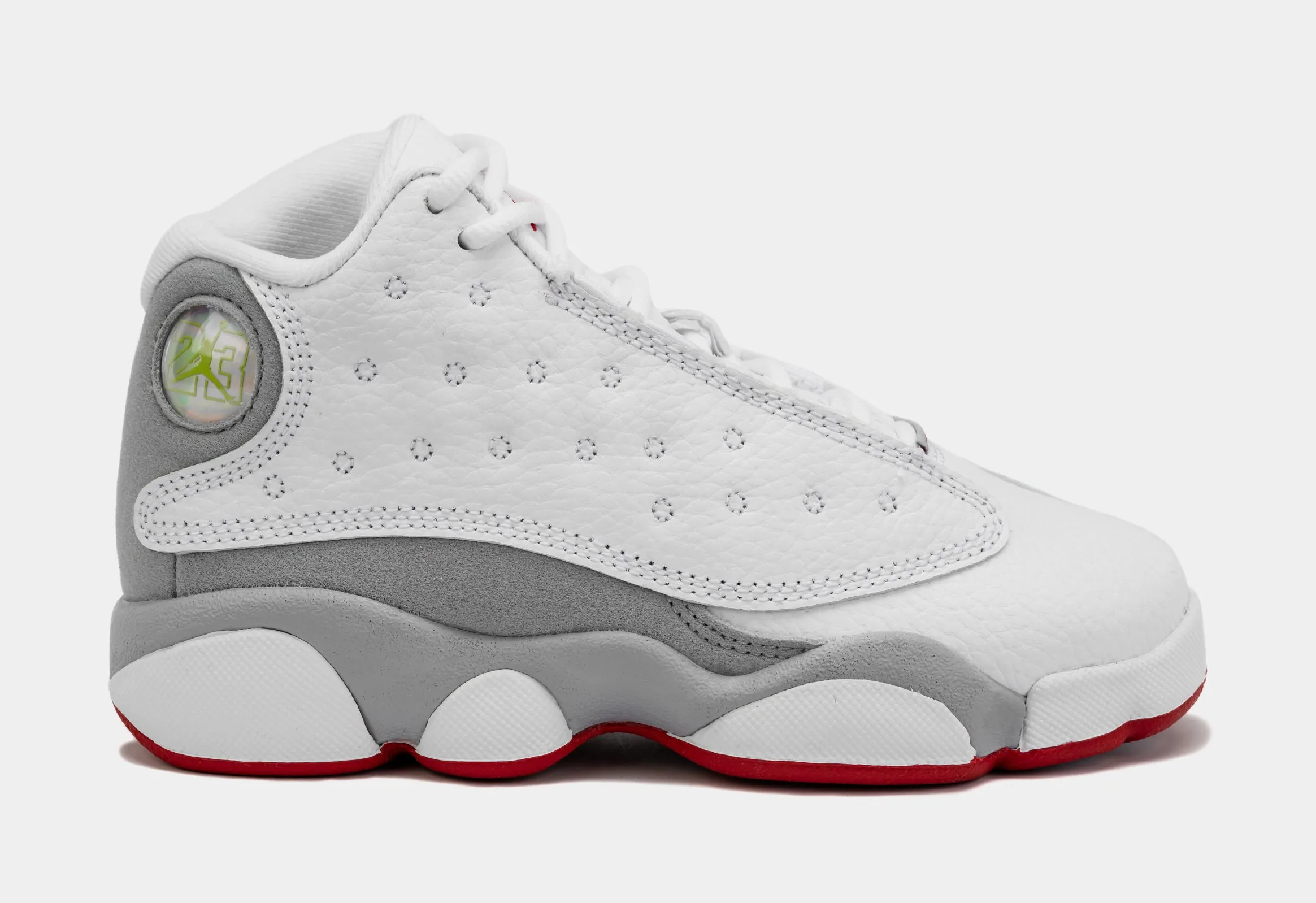 Air Jordan 13 Retro Wolf Grey Preschool Lifestyle Shoes (White/Grey) Free Shipping