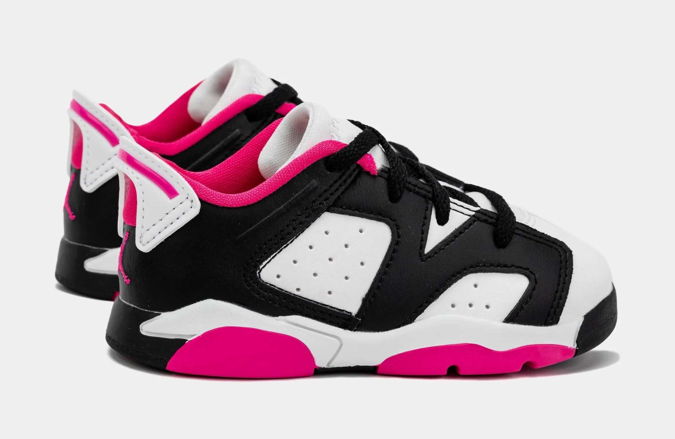 Air Jordan 6 Retro Low Fierce Pink Infant Toddler Lifestyle Shoes (Black/Fierce Pink)