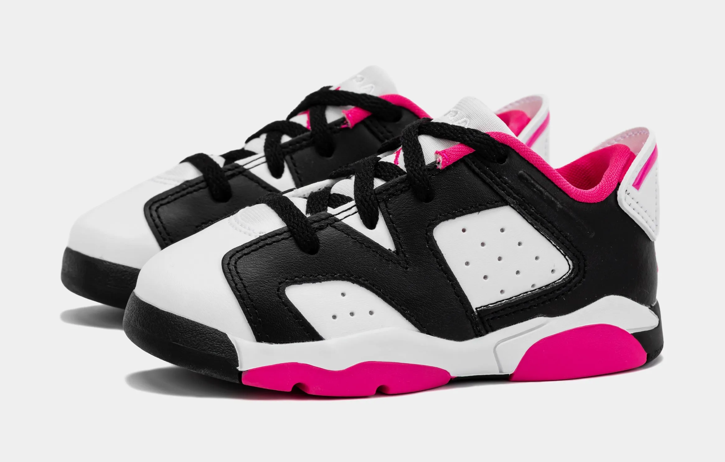 Air Jordan 6 Retro Low Fierce Pink Infant Toddler Lifestyle Shoes (Black/Fierce Pink)