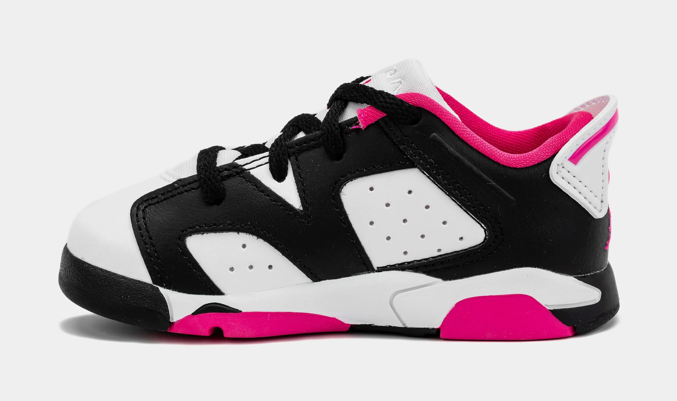 Air Jordan 6 Retro Low Fierce Pink Infant Toddler Lifestyle Shoes (Black/Fierce Pink)