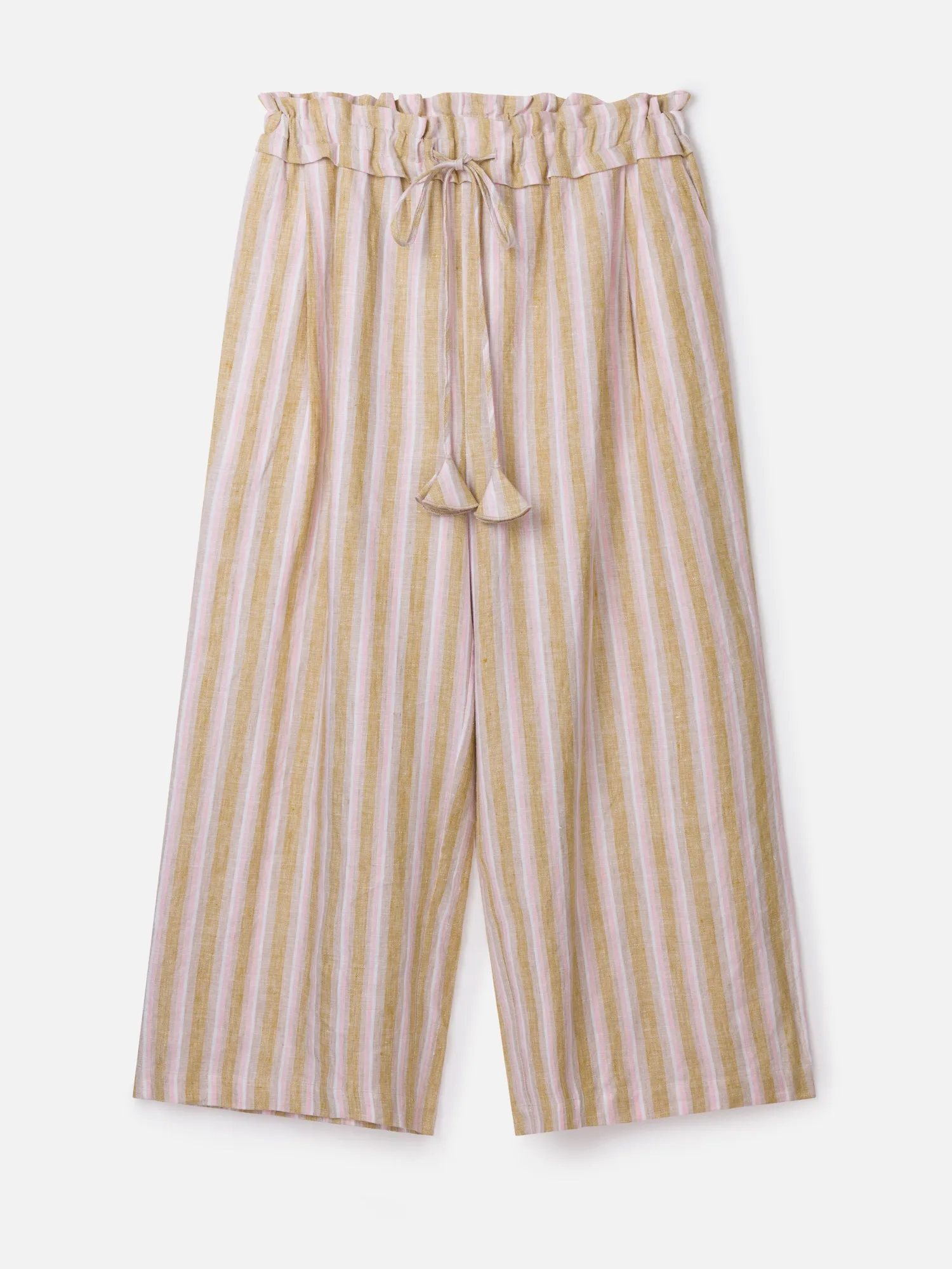 Alana Hemp Stripe Wide-Leg Culottes - Multi