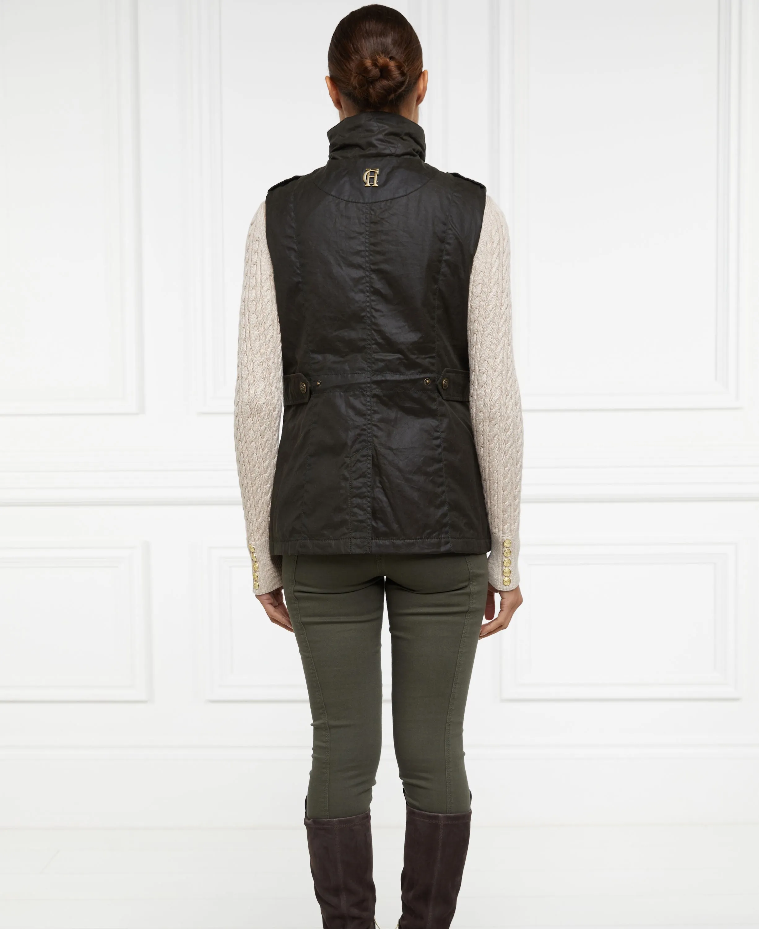 Alma Wax Gilet - Dark Olive