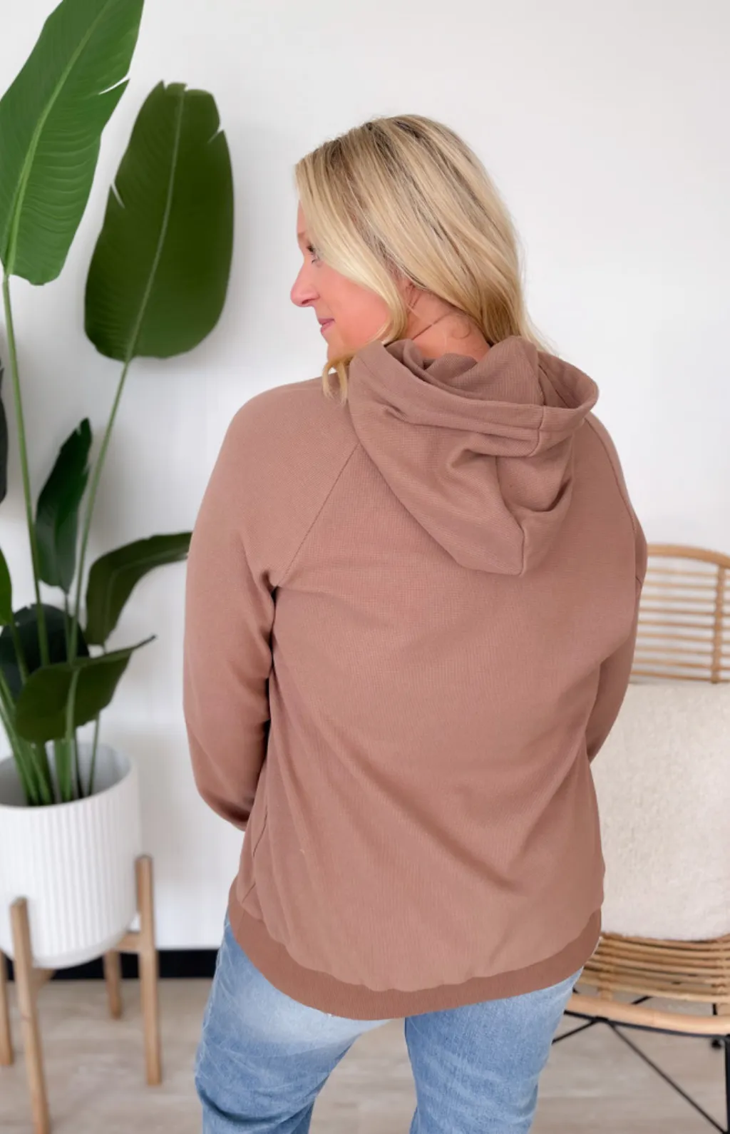 Amara Cowl Neck Hooded Pullover-Curvy