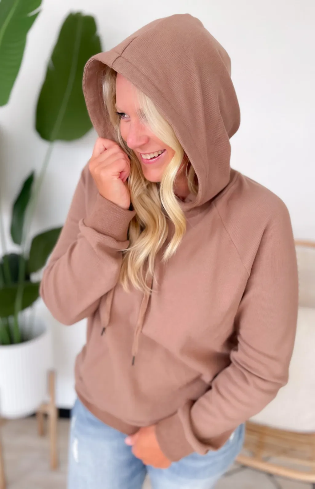 Amara Cowl Neck Hooded Pullover-Curvy