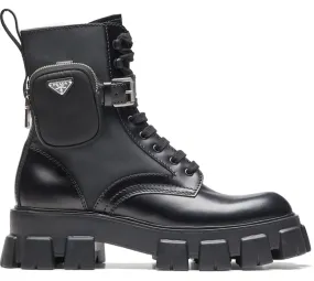 Ankle pouch combat boots