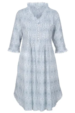 Annabel Cotton Tunic in Dove Grey & White