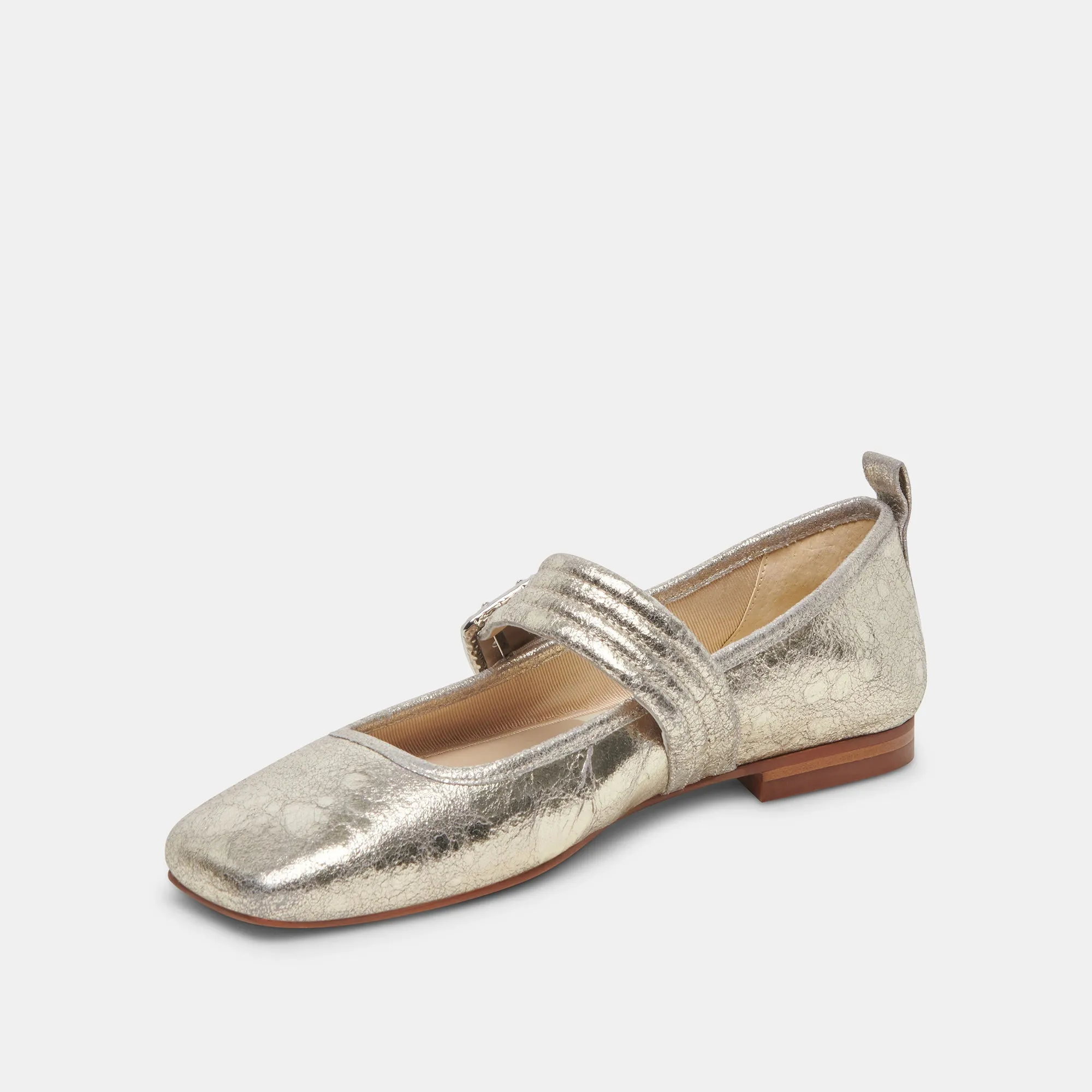 ARORA BALLET FLATS PLATINUM DISTRESSED LEATHER