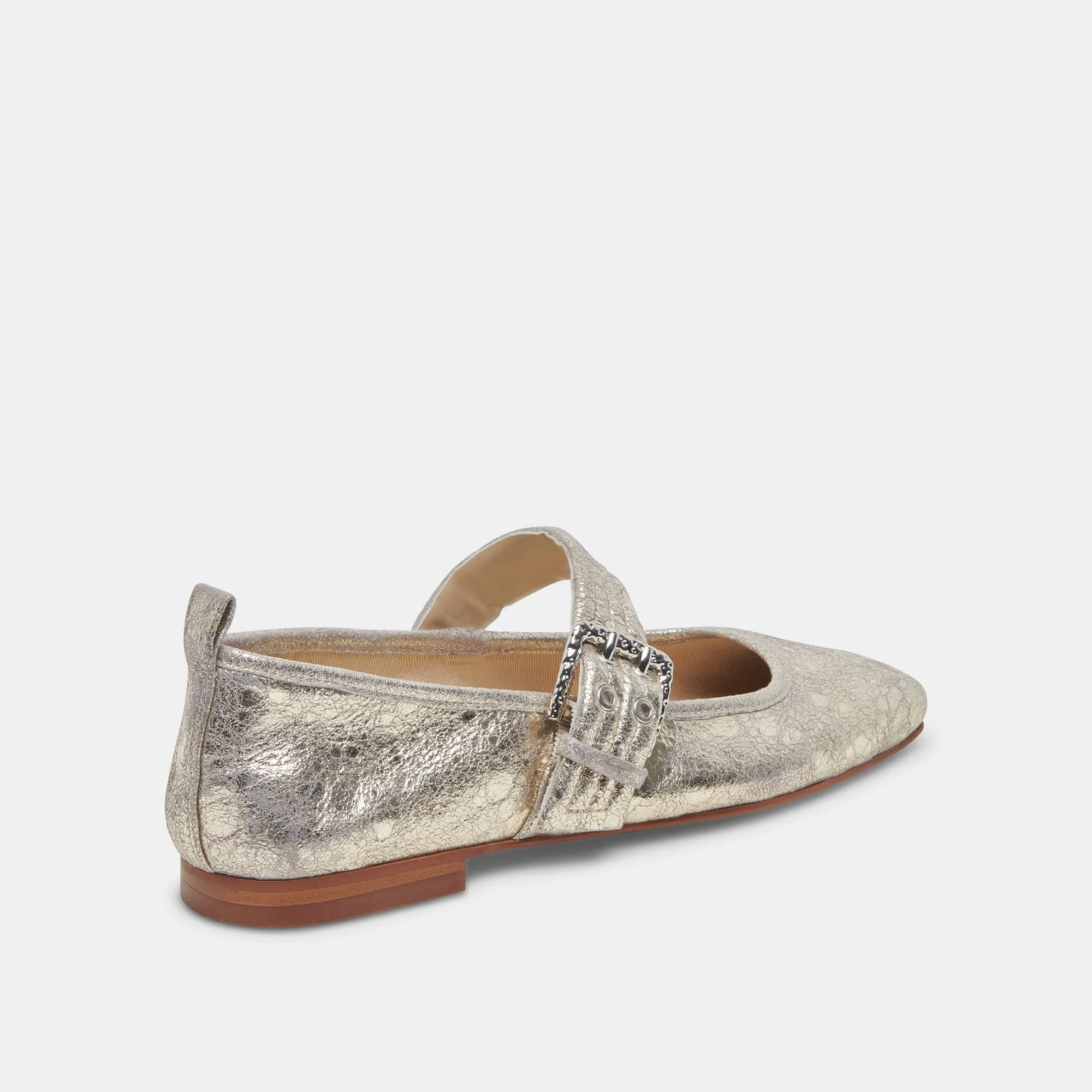 ARORA BALLET FLATS PLATINUM DISTRESSED LEATHER