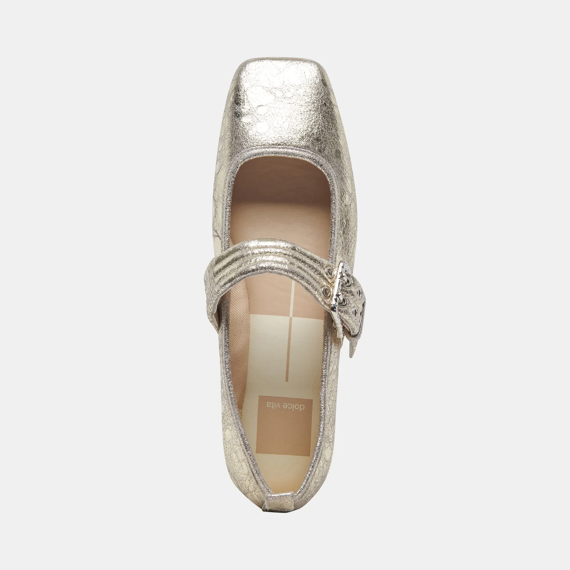 ARORA BALLET FLATS PLATINUM DISTRESSED LEATHER