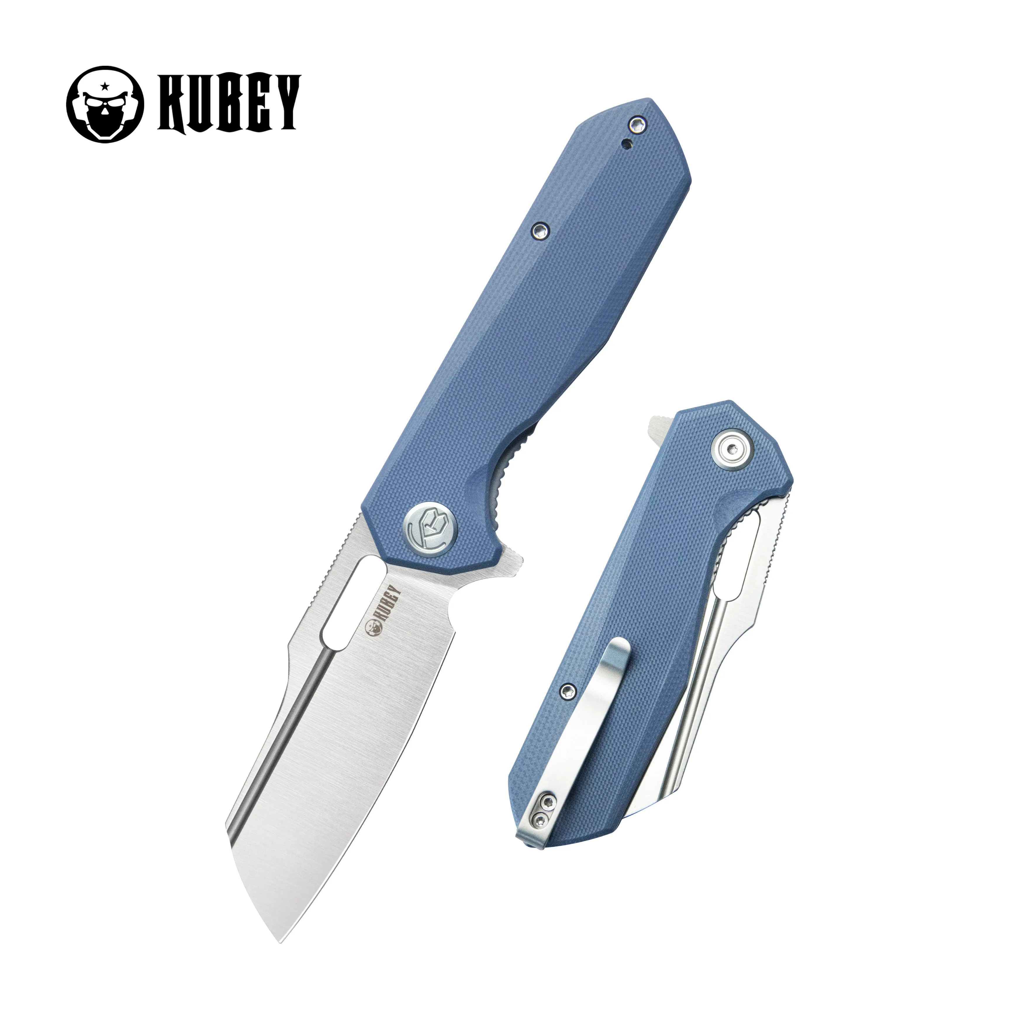 Atlas Liner Lock Folding Knife Blue G10 Handle 3.31 Satin 14C28N KU328H