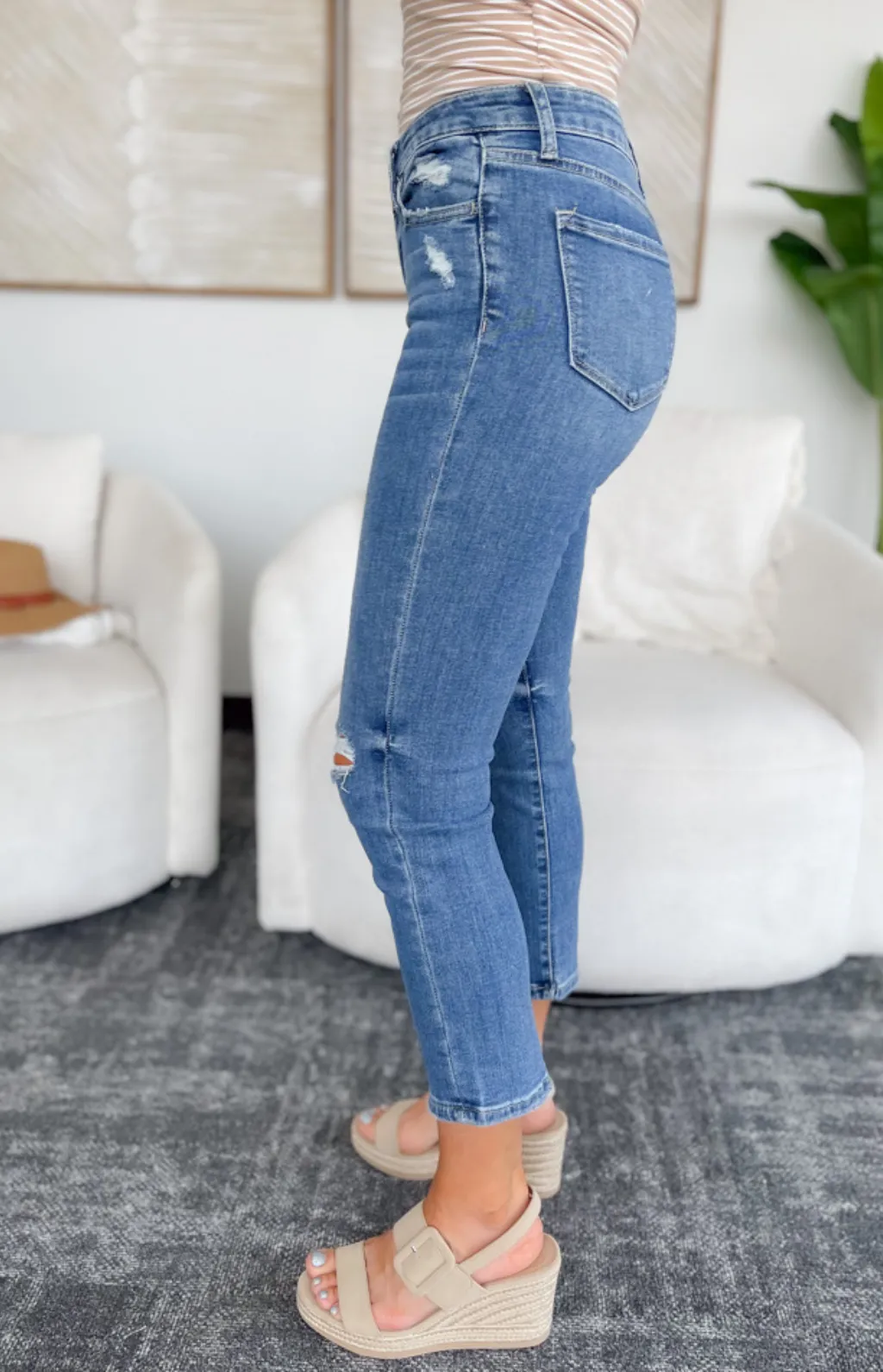 Averie Mid Rise Straight Vervet Jeans