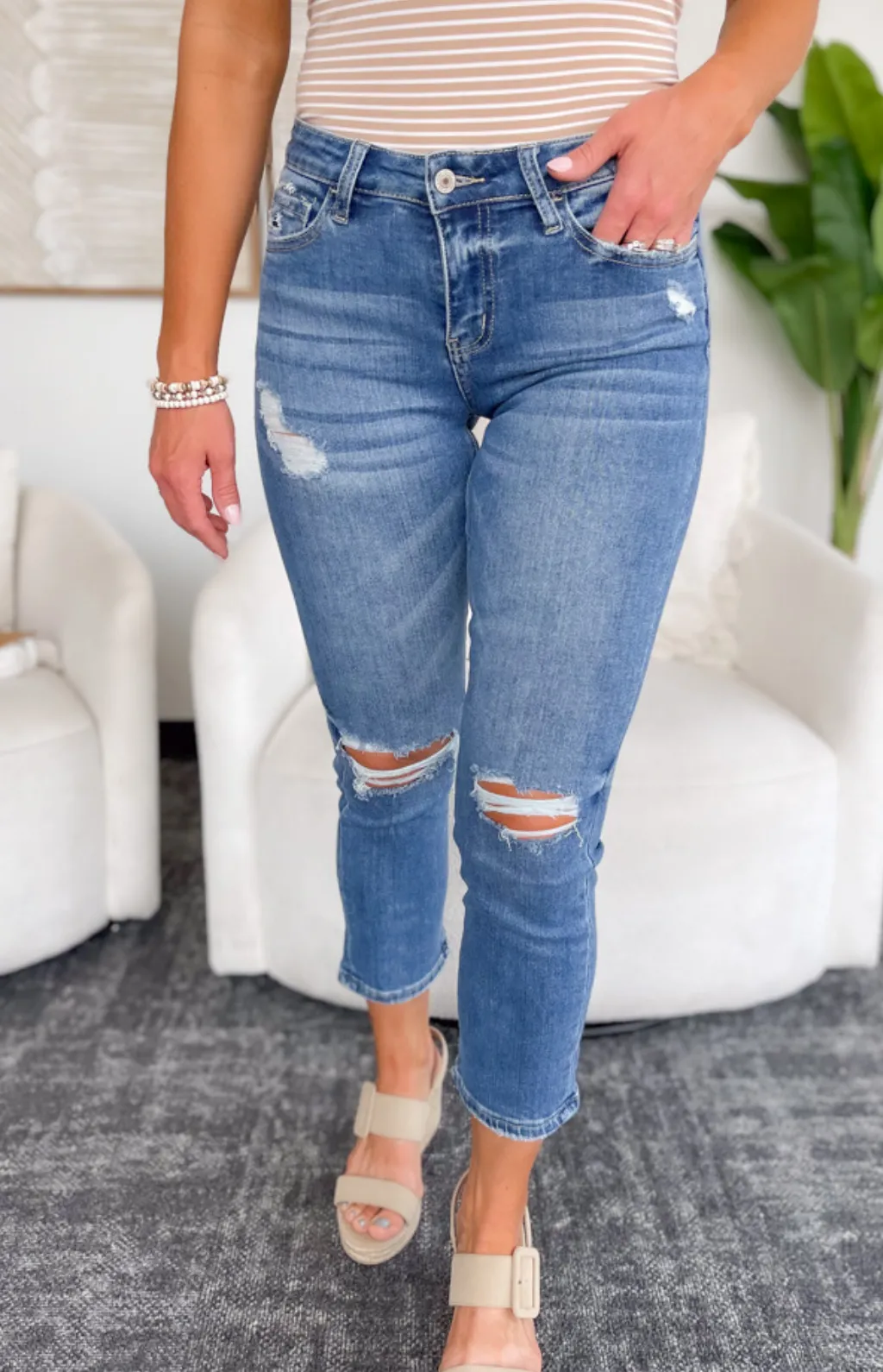 Averie Mid Rise Straight Vervet Jeans