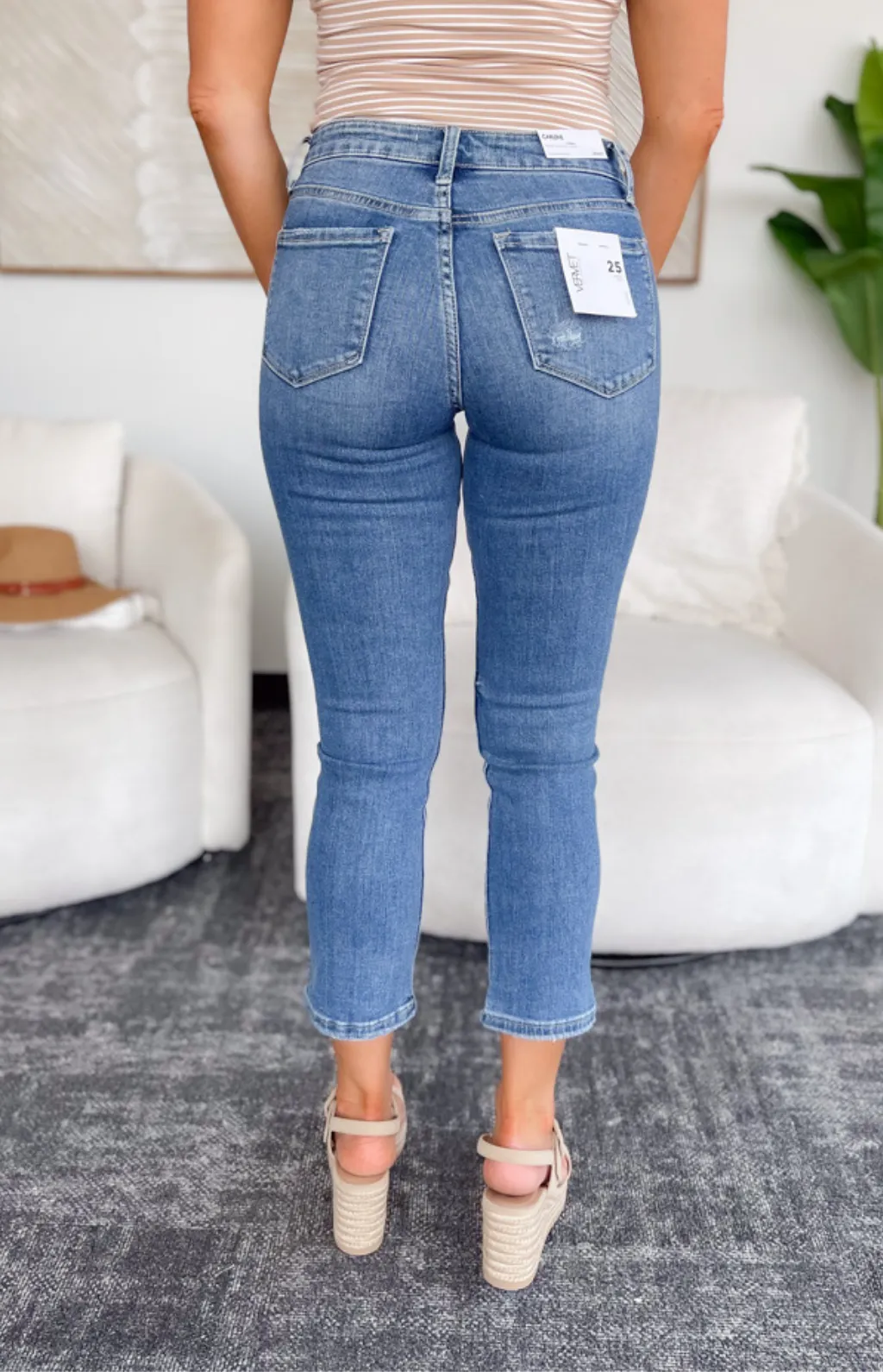 Averie Mid Rise Straight Vervet Jeans