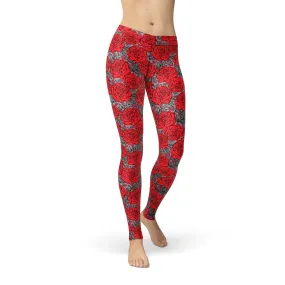 Avery Drawn Roses Leggings