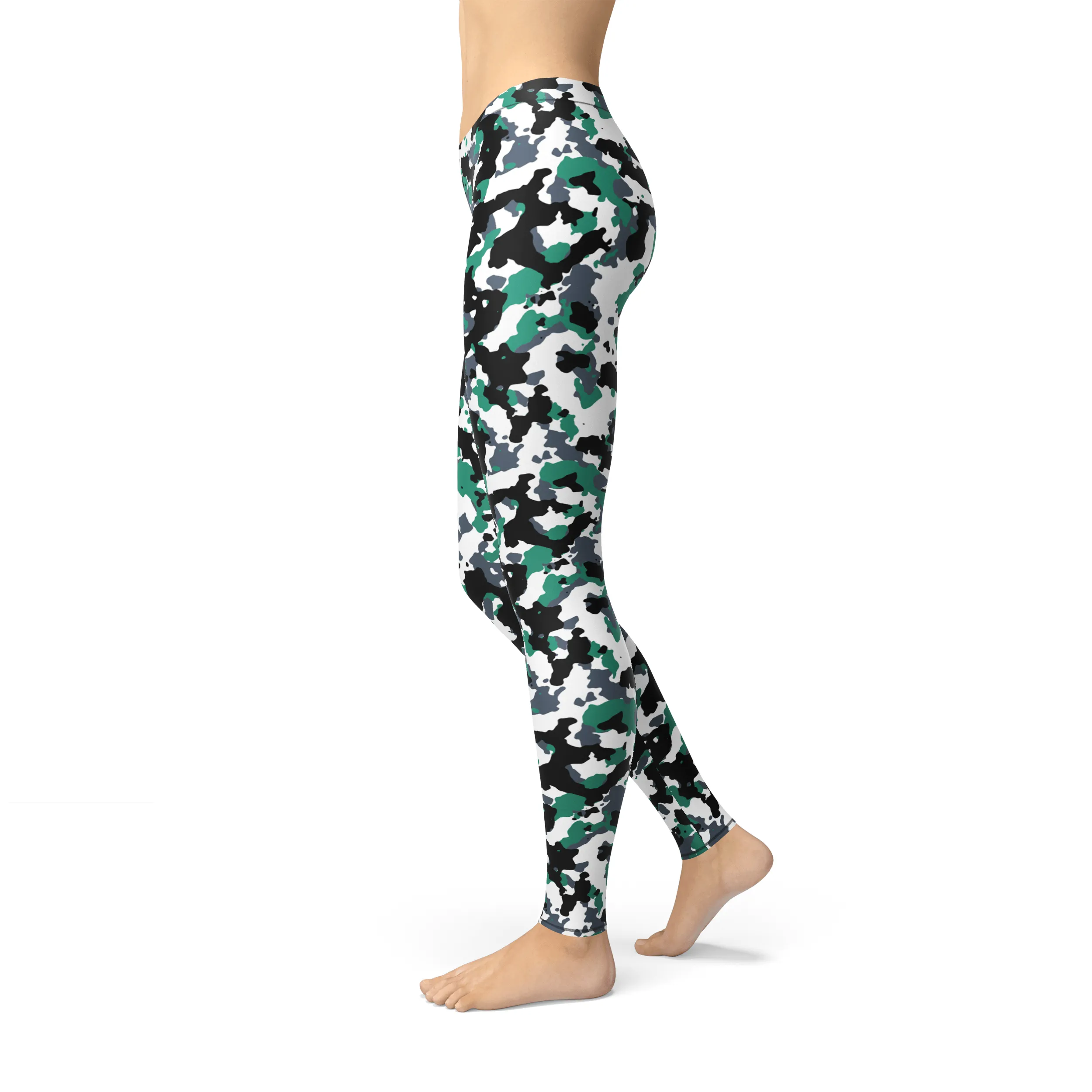 Avery Green White Camo Leggings