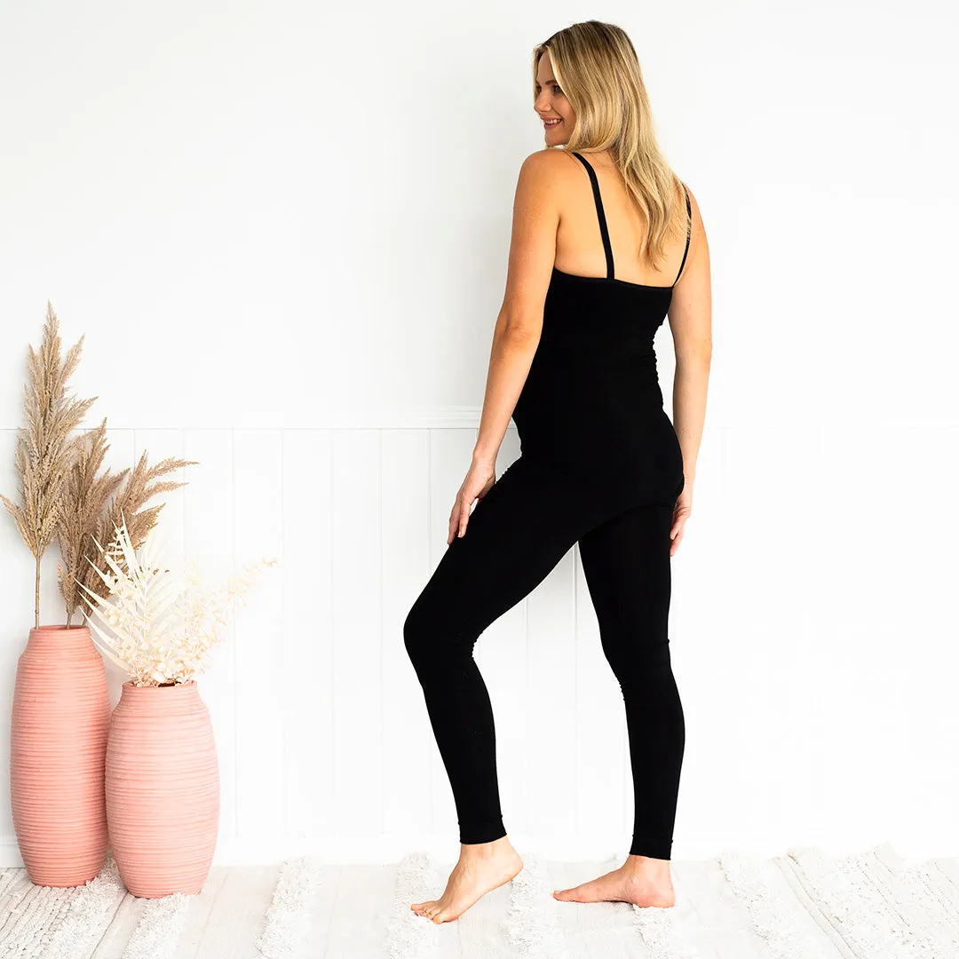 Bamboo Maternity Leggings - Yummy Maternity Black