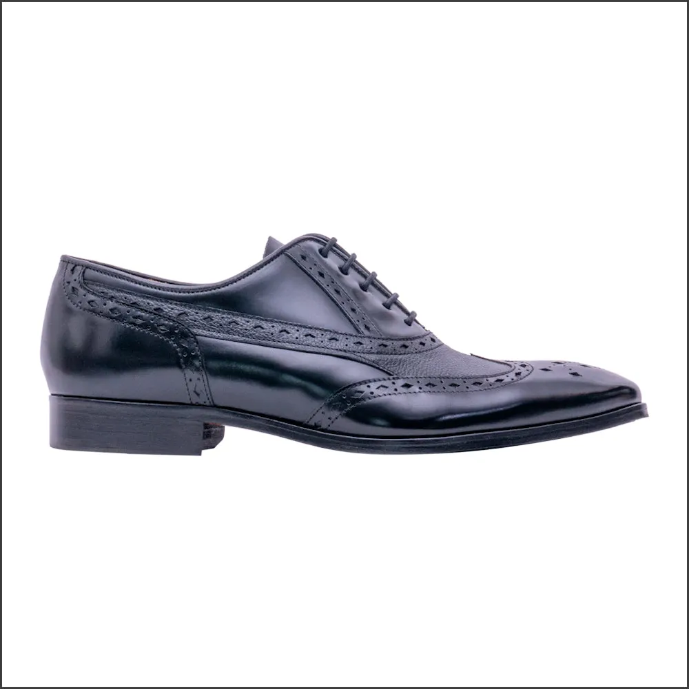 Barker Bampton - Black Hi-Shine/Grain Oxford Brogue*