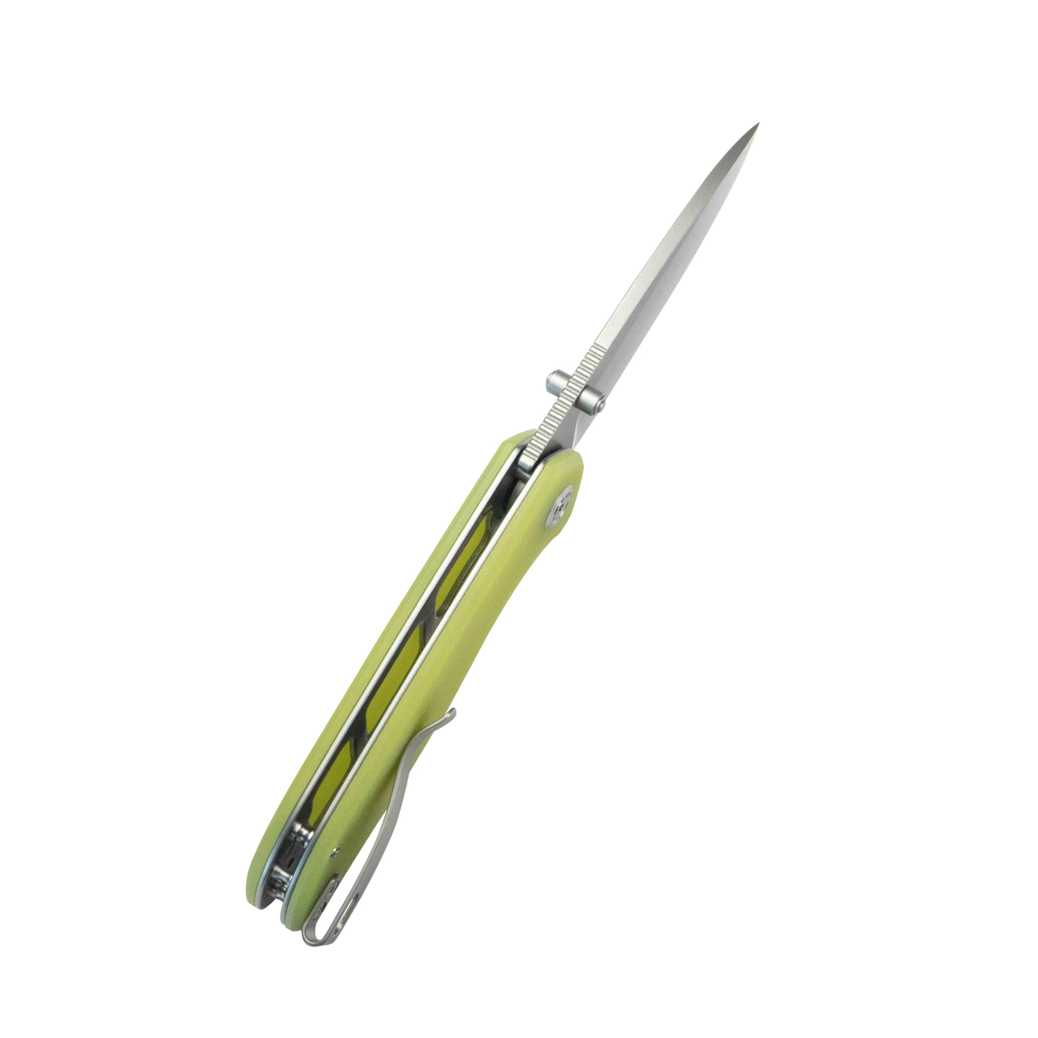 Belus Thumb Stud Everyday Carry Pocket Knife Translucent Yellow G10 Handle 2.95 Bead Blasted AUS-10 Blade KU342D