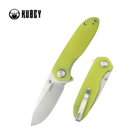 Belus Thumb Stud Everyday Carry Pocket Knife Translucent Yellow G10 Handle 2.95 Bead Blasted AUS-10 Blade KU342D