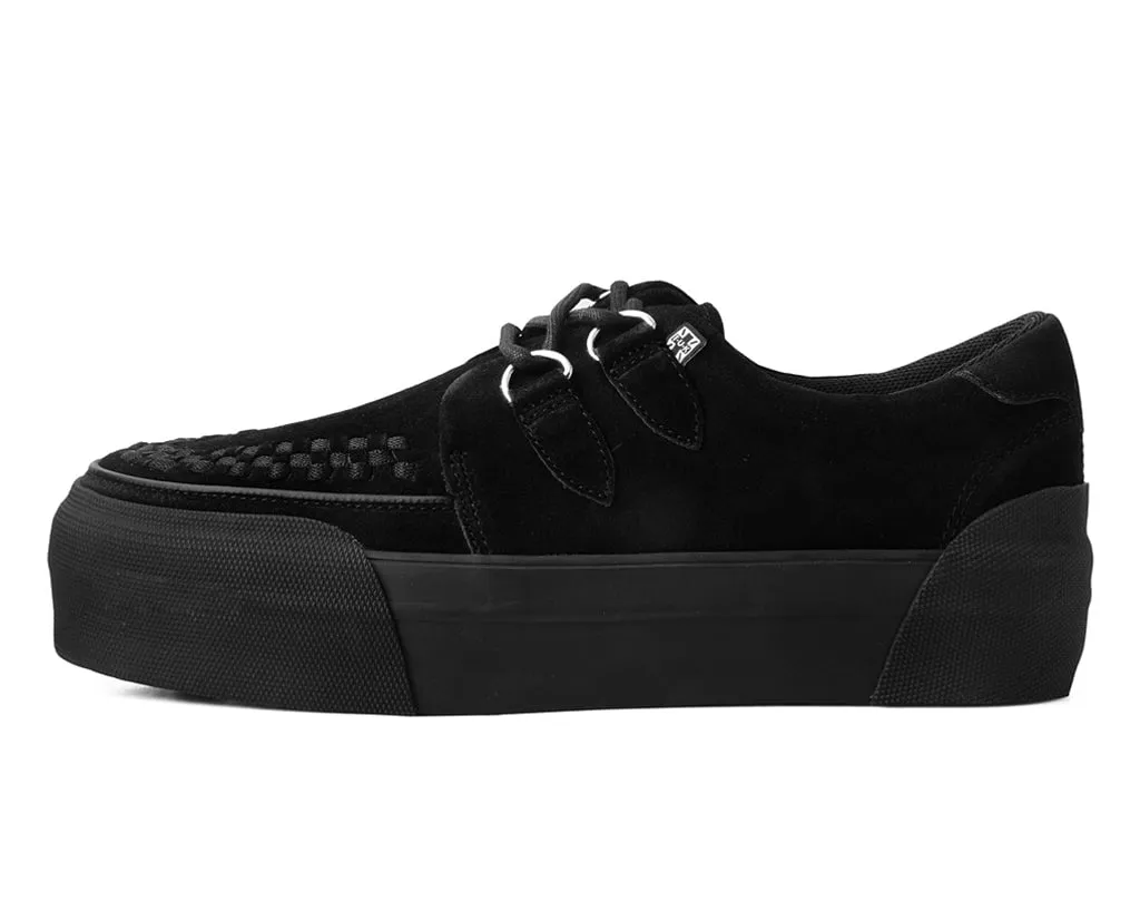 Black Suede Platform Creeper Sneaker