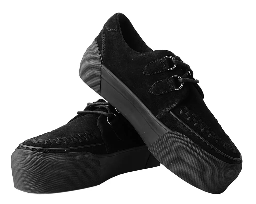 Black Suede Platform Creeper Sneaker