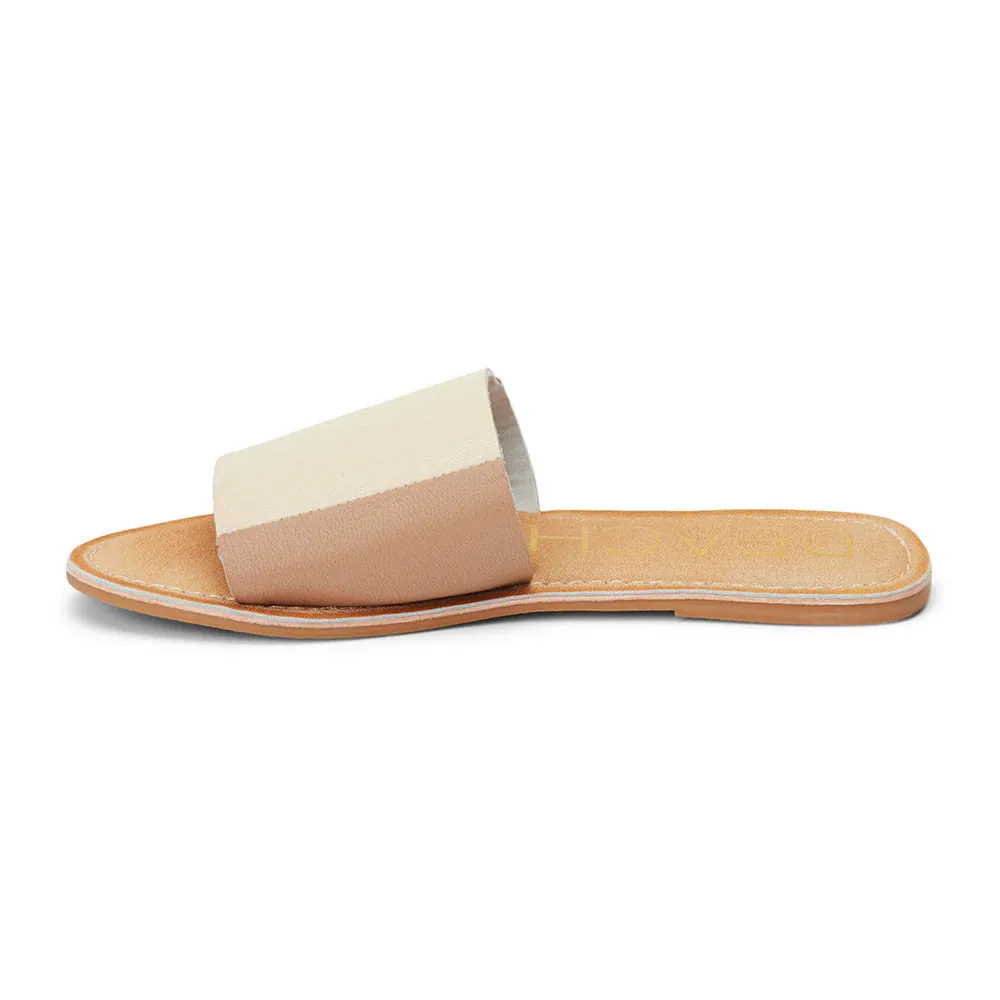 Bonfire Slide Sandal in Ivory/Taupe