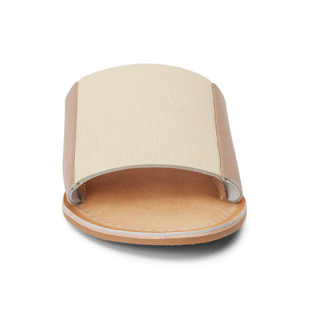 Bonfire Slide Sandal in Ivory/Taupe