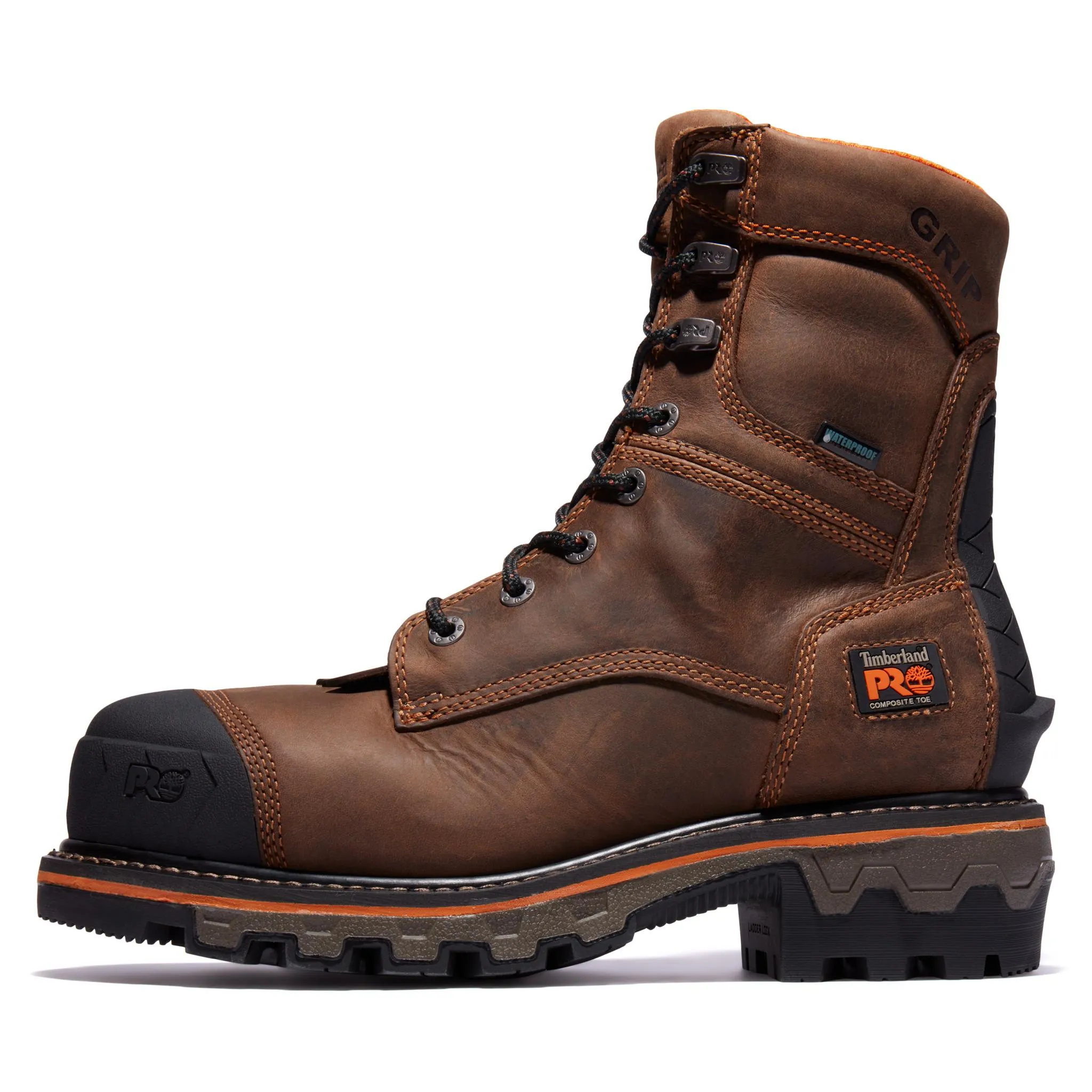 Boondock HD 8 Inch Composite-Toe Waterproof Ins 400G Logger Work Boot Brown