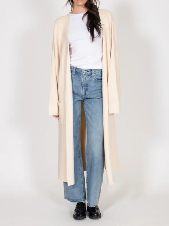 BRUNETTE THE LABEL Matilda Ribbed Knit Maxi Cardigan