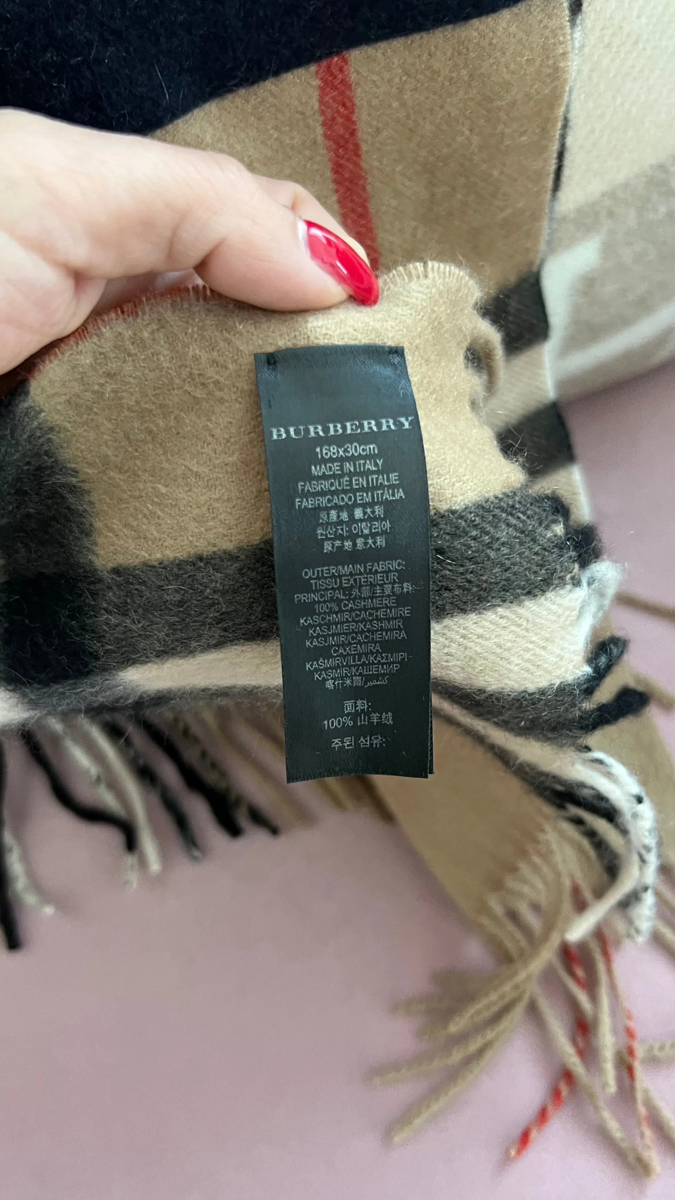 Burberry Colour Block Check Cashmere Scarf