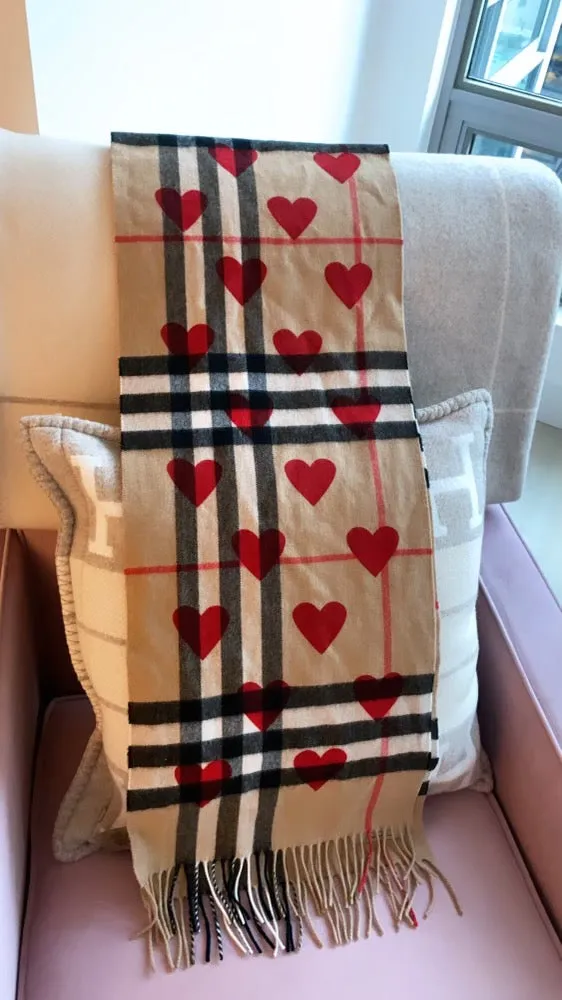 Burberry Heart and check print scarf