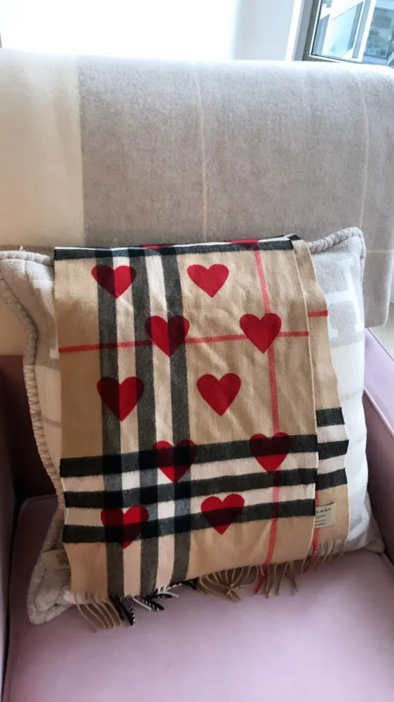 Burberry Heart and check print scarf