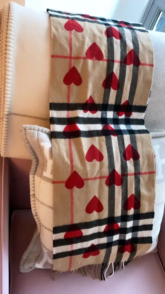 Burberry Heart and check print scarf