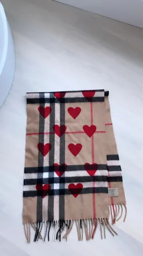 Burberry Heart and check print scarf