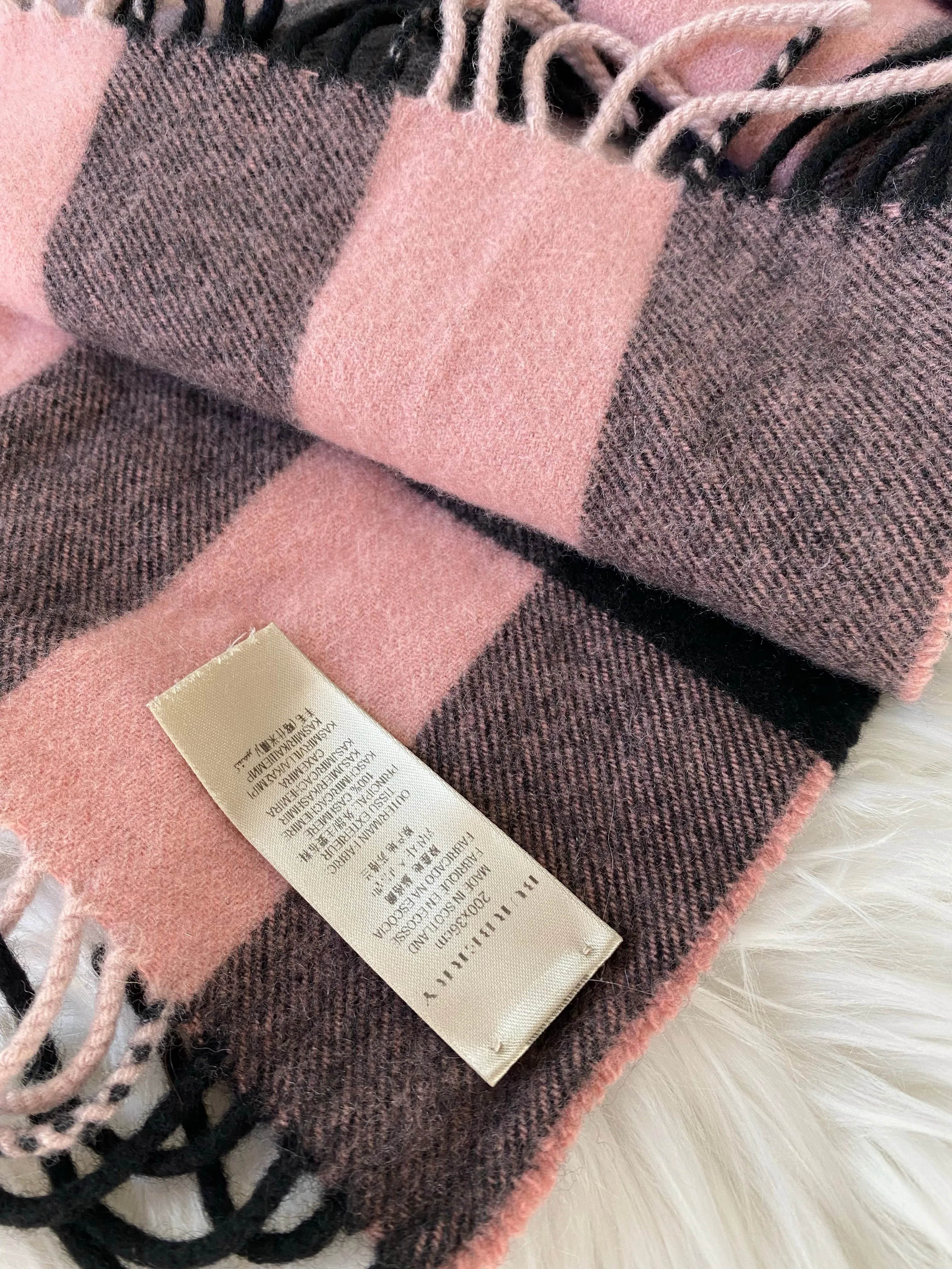 Burberry Pink Check Scarf