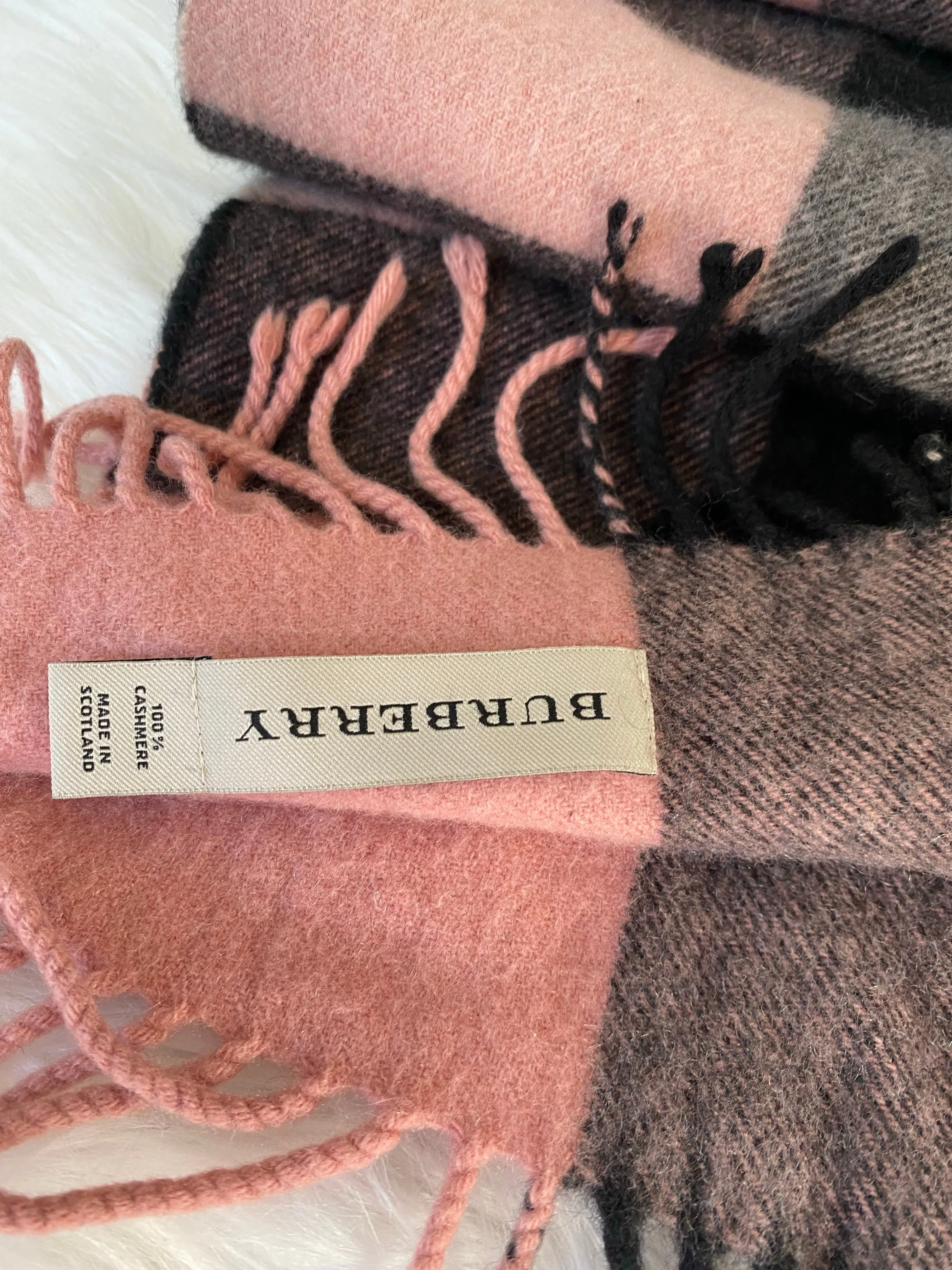 Burberry Pink Check Scarf