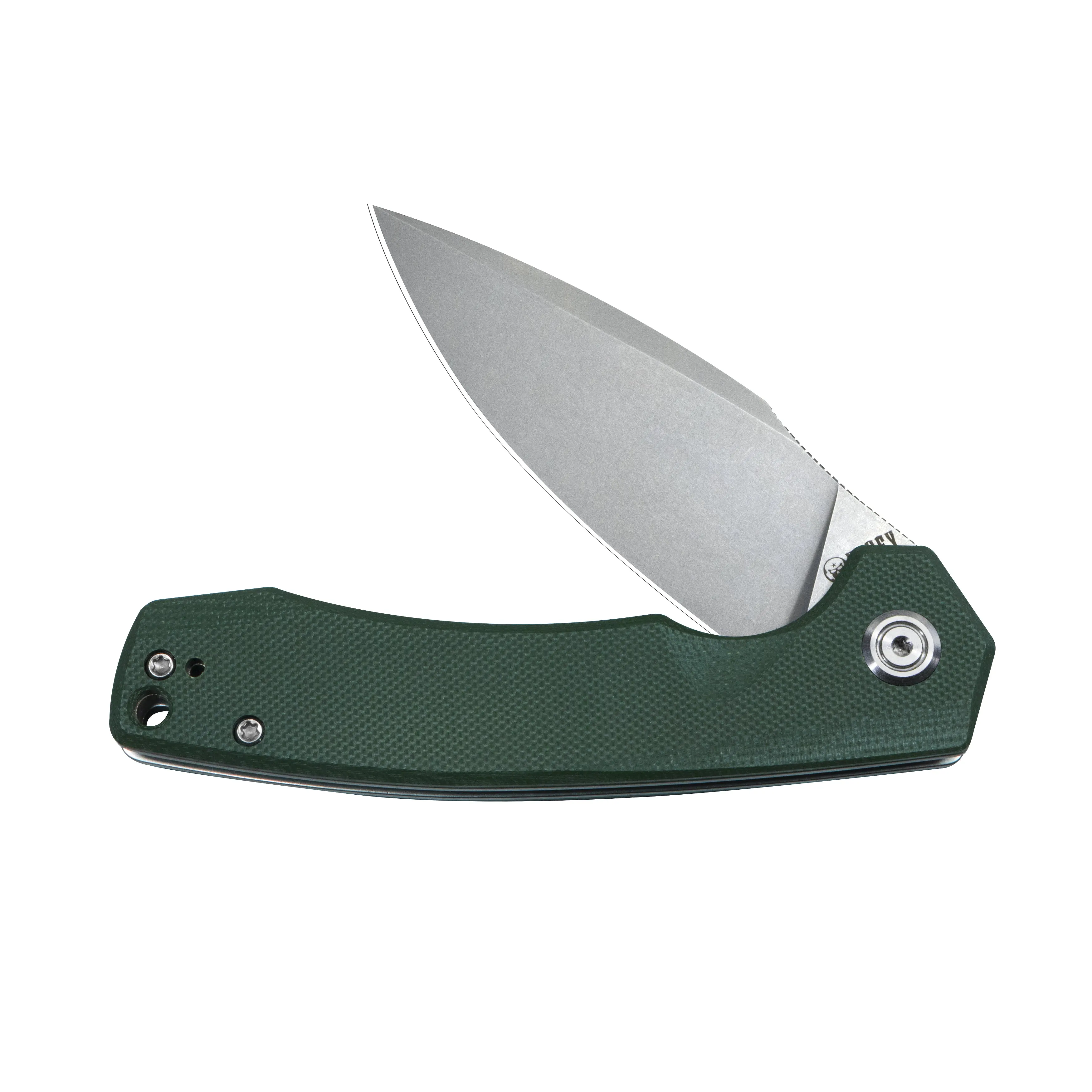 Calyce Liner Lock Flipper Folding Knife Green G10 Handle 3.27 Bead Blasted AUS-10 KU901N