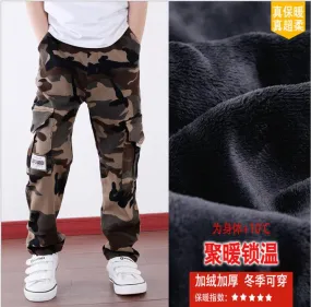 Camouflage Pants Kids Boys Pants Cotton Long Teenage Boys Clothing Camo Pants Big Kids Winter Trousers 3 4 6 8 10 12 14 16 Year